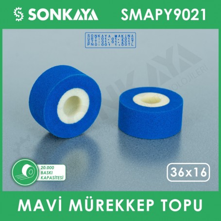 SMAPY9021 Konveyörlü Poşet Ağzı Kapatma Makinası Mürekkep Topu Mavi 36x16mm