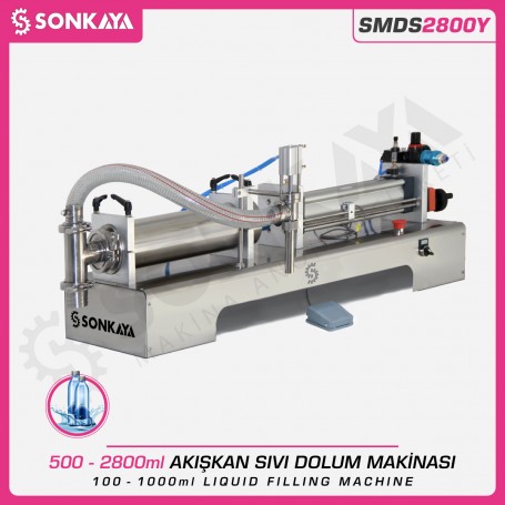 Sonkaya SMDS2800Y Yarı Otomatik Akışkan Sıvı Dolum Makinası 2800ml