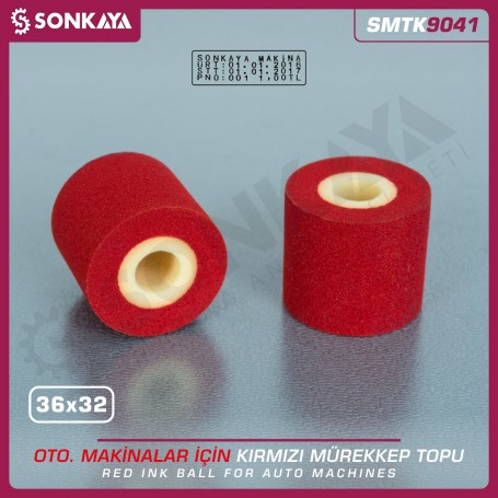 Sonkaya SMTK9041 Solid Ink Roller Red 36x32mm for Date Coders