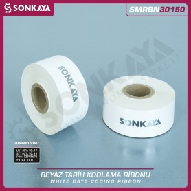 Sonkaya SMRBN30150 White Hot Stamping Foil Ribbon 30 mm 150 Meters