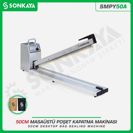 Sonkaya SMPY50A 50cm Poşet Ağzı Yapıştırma Makinası Aluminyum Gövde