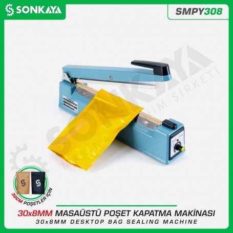 Sonkaya SMPY308 30cm*8mm Masaüstü Manuel Poşet Ağzı Kapatma Makinası Demir