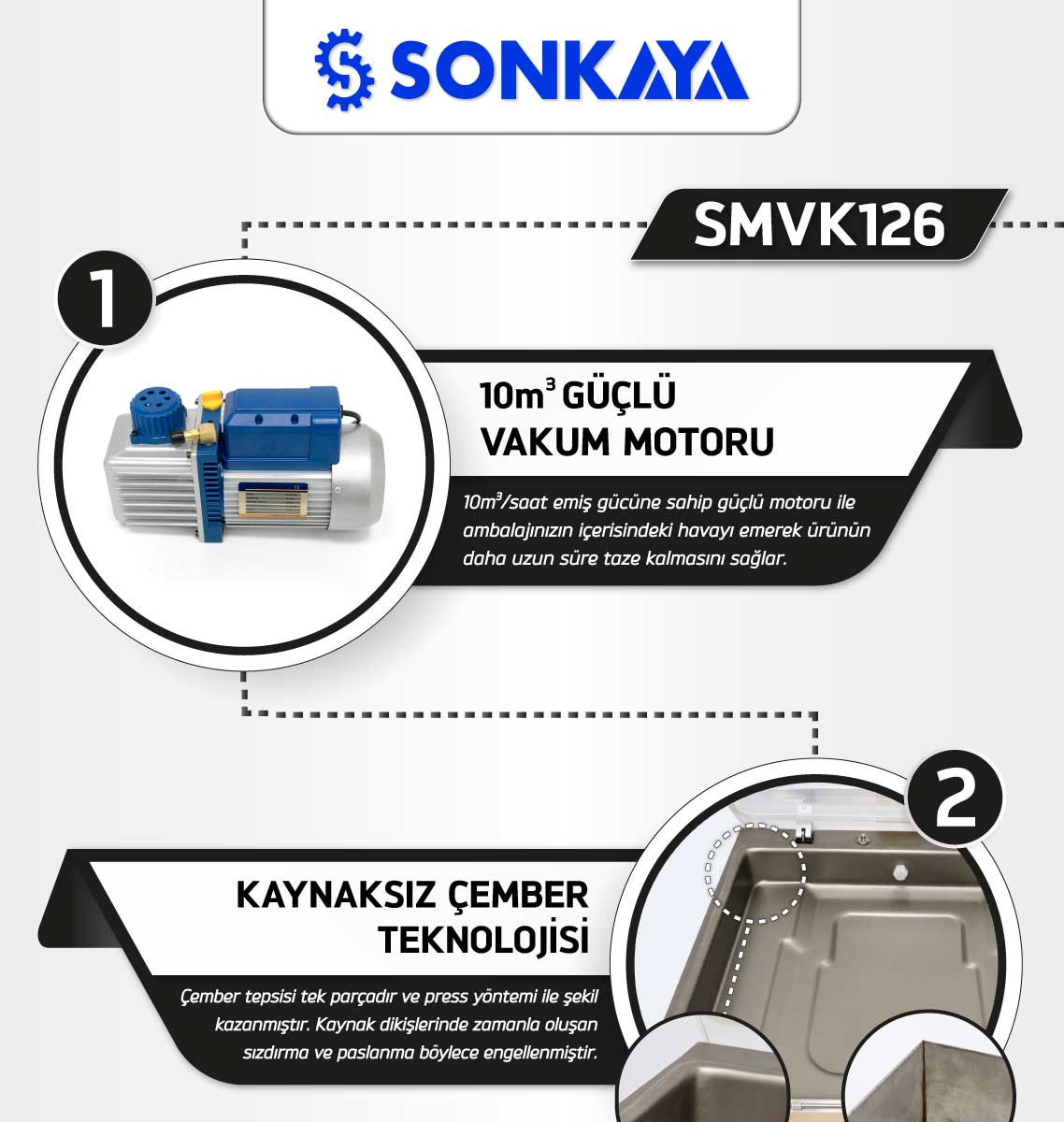 Sonkaya SMVK126 Vakum Paketleme Makinası Özellikleri - 1