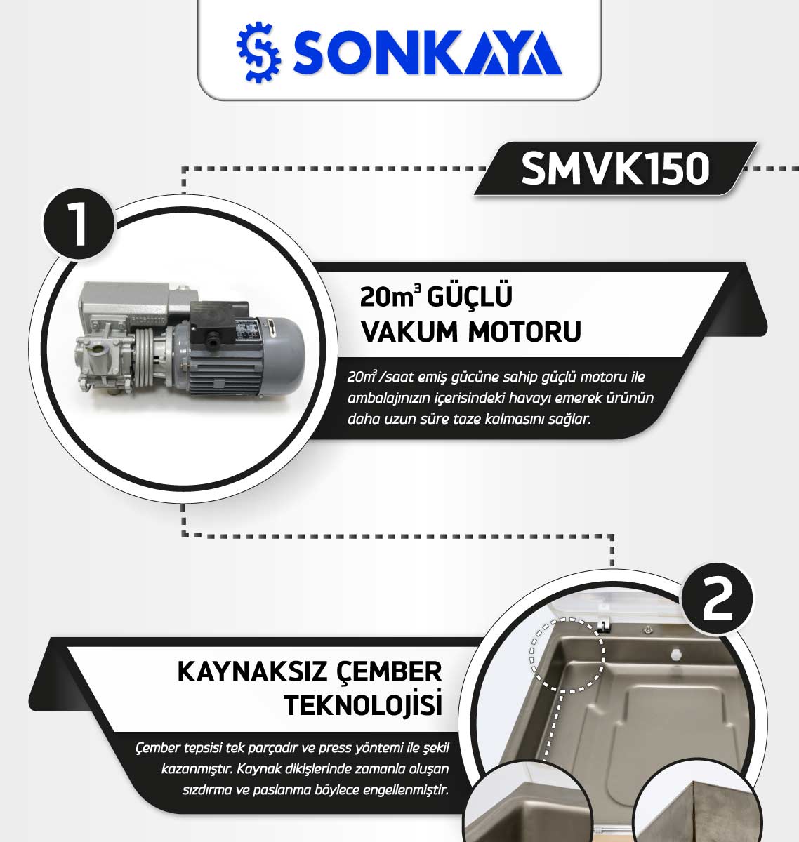 Sonkaya SMVK150 Vakum Paketleme Makinası Özellikleri - 1